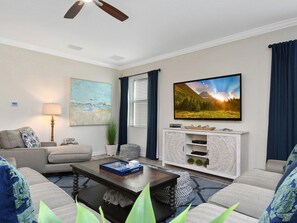 House, 6 Bedrooms, Private Pool, Pool View | Living room - Free Pool Heat! Walk to Lazy River (Davenport)