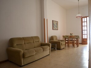Apartment, 3 Bedrooms, Smoking, Balcony | Living area - Charming Holiday Home Near The Beach With A Terrace Parking Available, Pets (Melendugno)