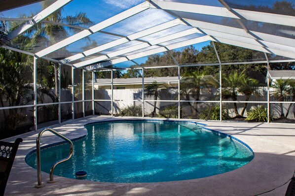 Outdoor pool, a heated pool