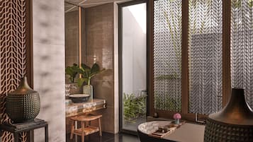 Villa, 3 Bedrooms (Beach Pool) | Bathroom | Separate tub and shower, free toiletries, hair dryer, bathrobes