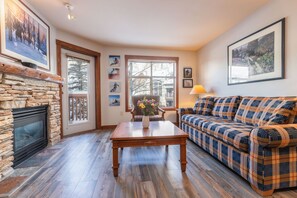 Smart TV, fireplace, DVD player