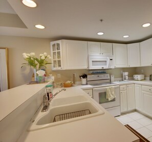 Fridge, microwave, stovetop, dishwasher
