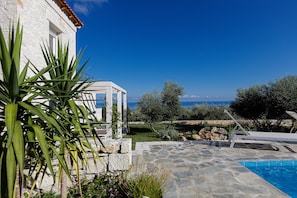 Outdoor pool, a heated pool - Villa with pool and sensational views (Agia Triada)