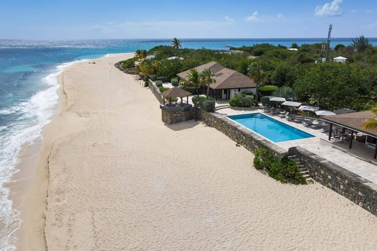 On the beach, sun-loungers, beach towels