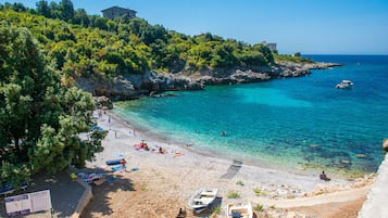 Private beach, sun loungers