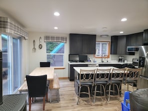 Fridge, microwave, oven, stovetop - Cozy Cabin with hot tub, Sauna & outdoor kitchen! (Ronald)