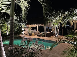 Piscine extérieure, piscine chauffée