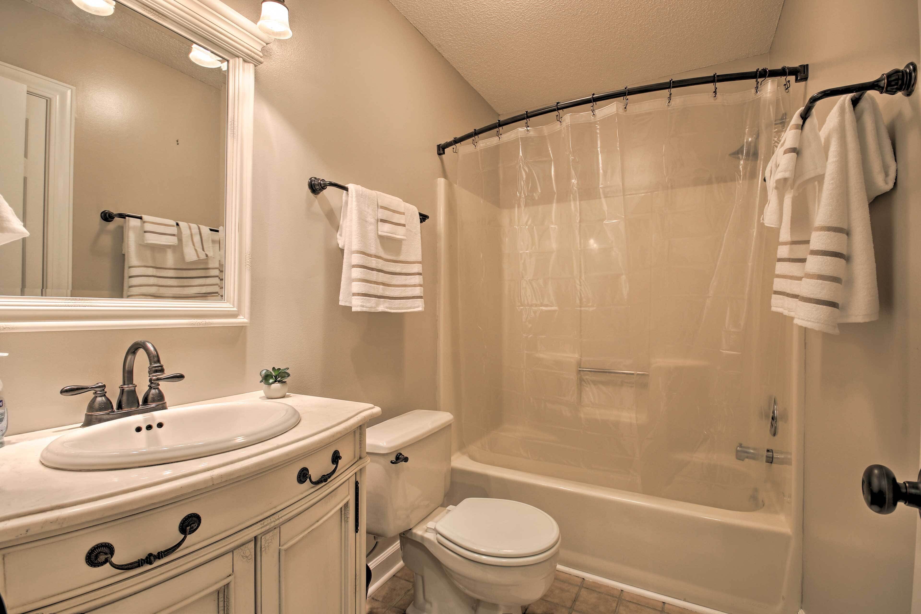 Hair dryer, towels