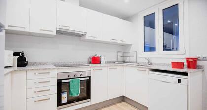 In the center of Escaldes, close to shops