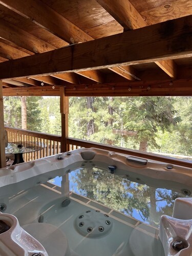 Hot Tub at Our Family cabin. It’s great for all family sizes and year round fun!