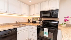 Fridge, microwave, oven, stovetop - HM A207 Spacious OceanFront 1BD w Ocean View (Lahaina)