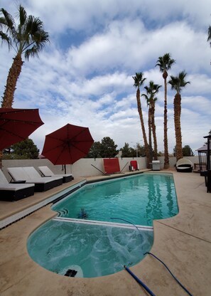 Outdoor pool, a heated pool - Sanitized luxurious 3bdrm (6bd) home w/heated pool option (Henderson)