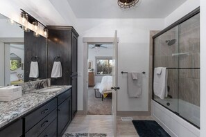 Hair dryer, towels