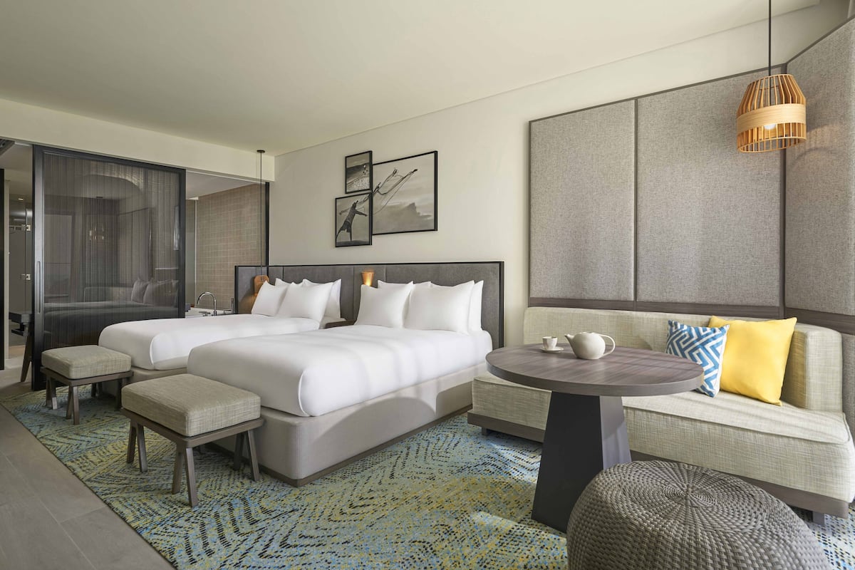 1 slaapkamer, luxe beddengoed, bedden met traagschuimmatras, een minibar