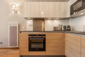 Fridge, microwave, oven, toaster