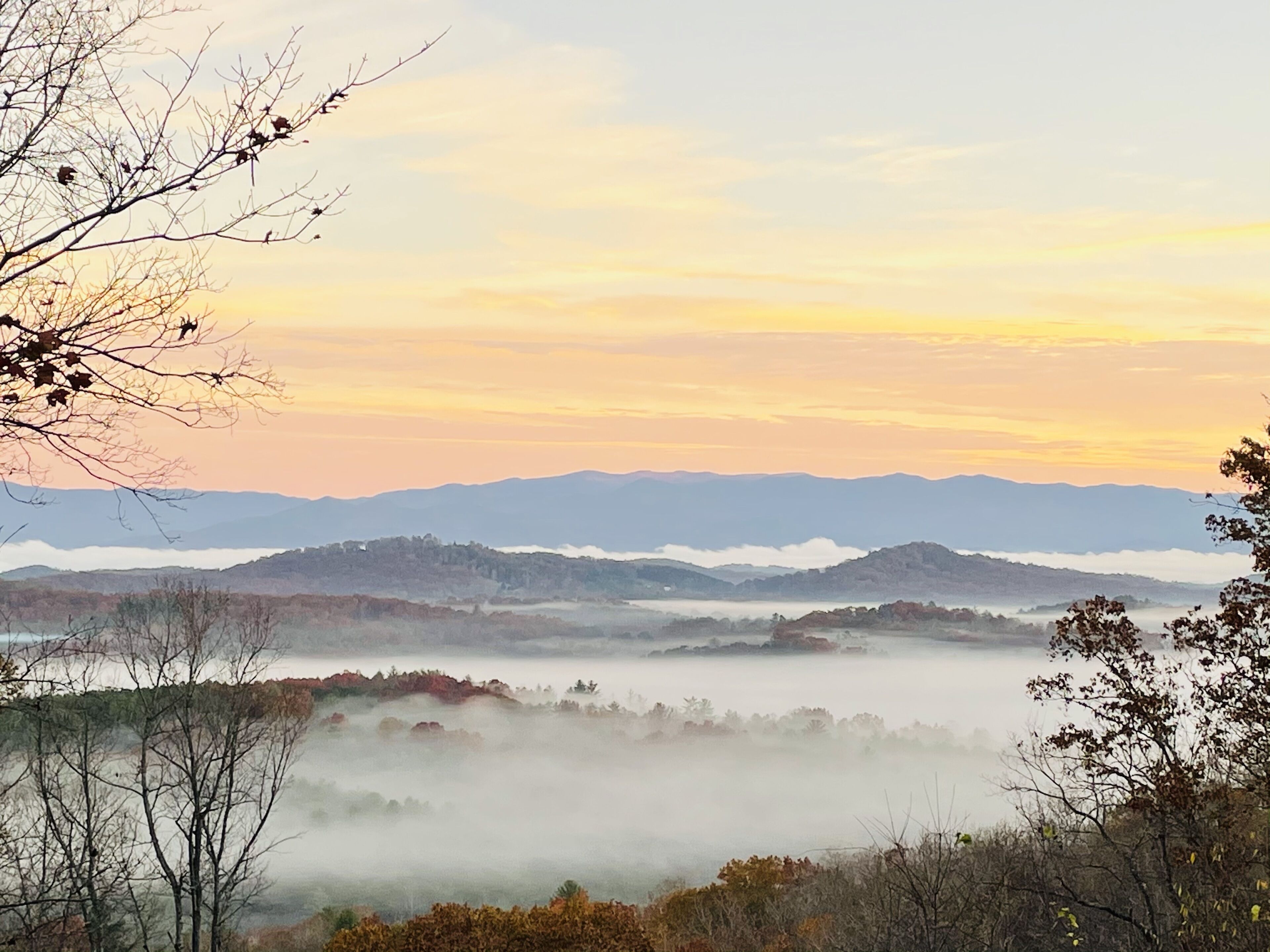 Sunrise view from the back deck