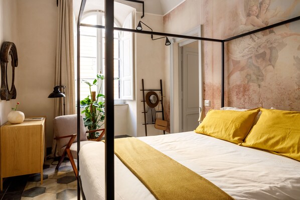 1 غرفة نوم وواي فاي وملاءات أسرّة