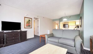 TV, DVD player, table football, ping pong