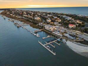 Overlooking the marina, this coastal town offers scenic views of the ocean and a mix of modern and traditional architecture.