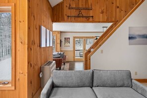 TV, fireplace, video games