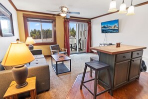 Flat-screen TV, video games