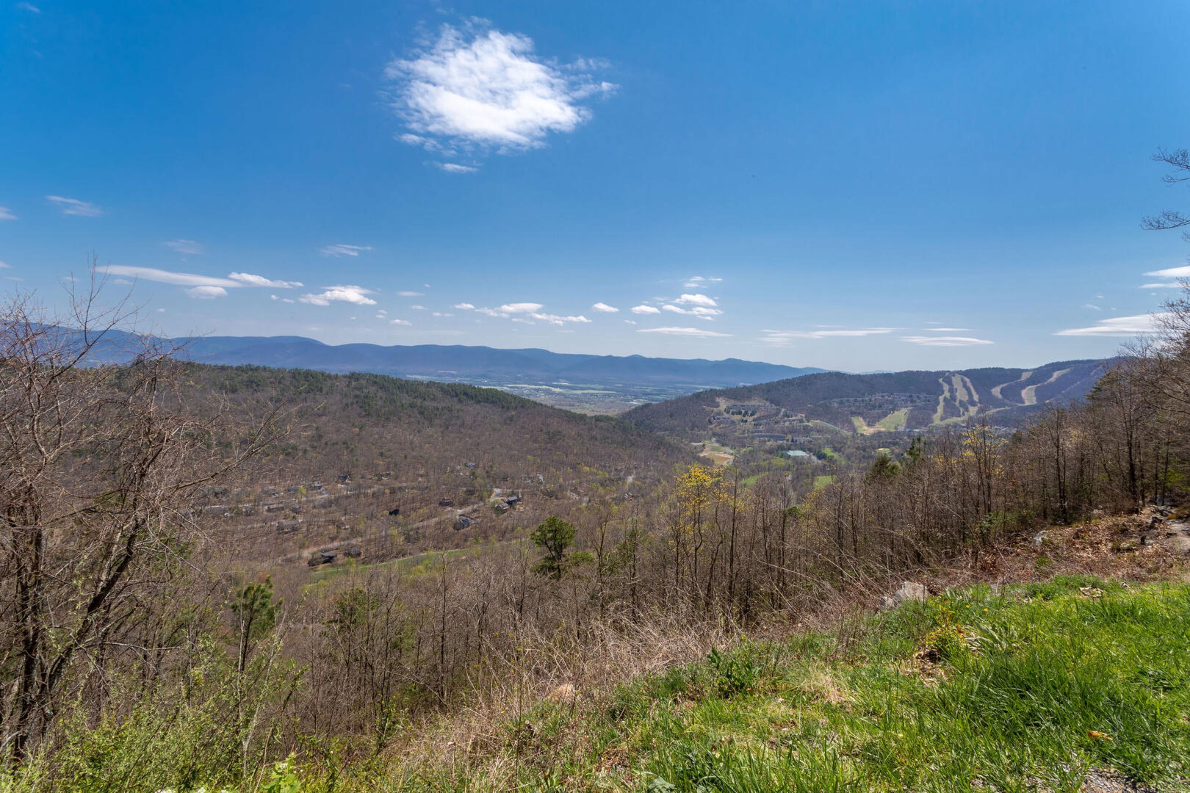 A mountainous landscape with a clear sky.