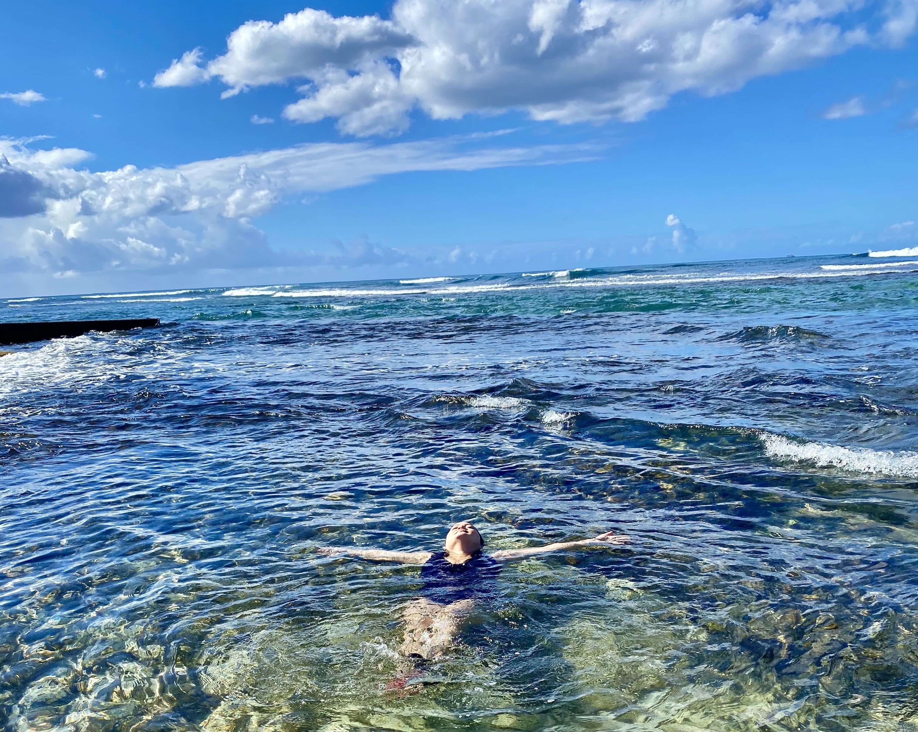 On the beach, sun loungers, beach towels