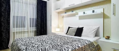 Apartamento estándar | 1 dormitorio, tabla de planchar con plancha, wifi gratis