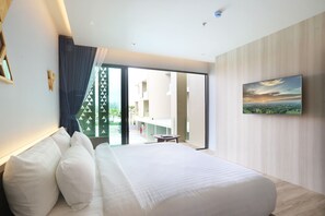 Chambre Double, vue piscine