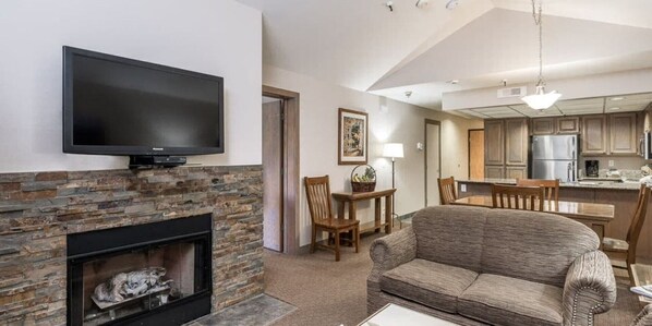 TV, fireplace, DVD player, ping pong