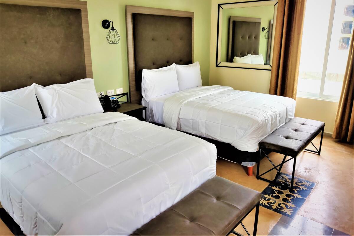 Desk, free WiFi, bed sheets