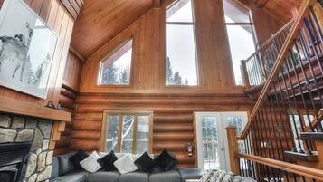 Smart TV, fireplace, video games, foosball