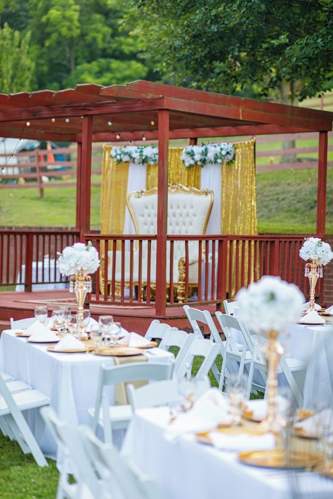 Outdoor banquet area