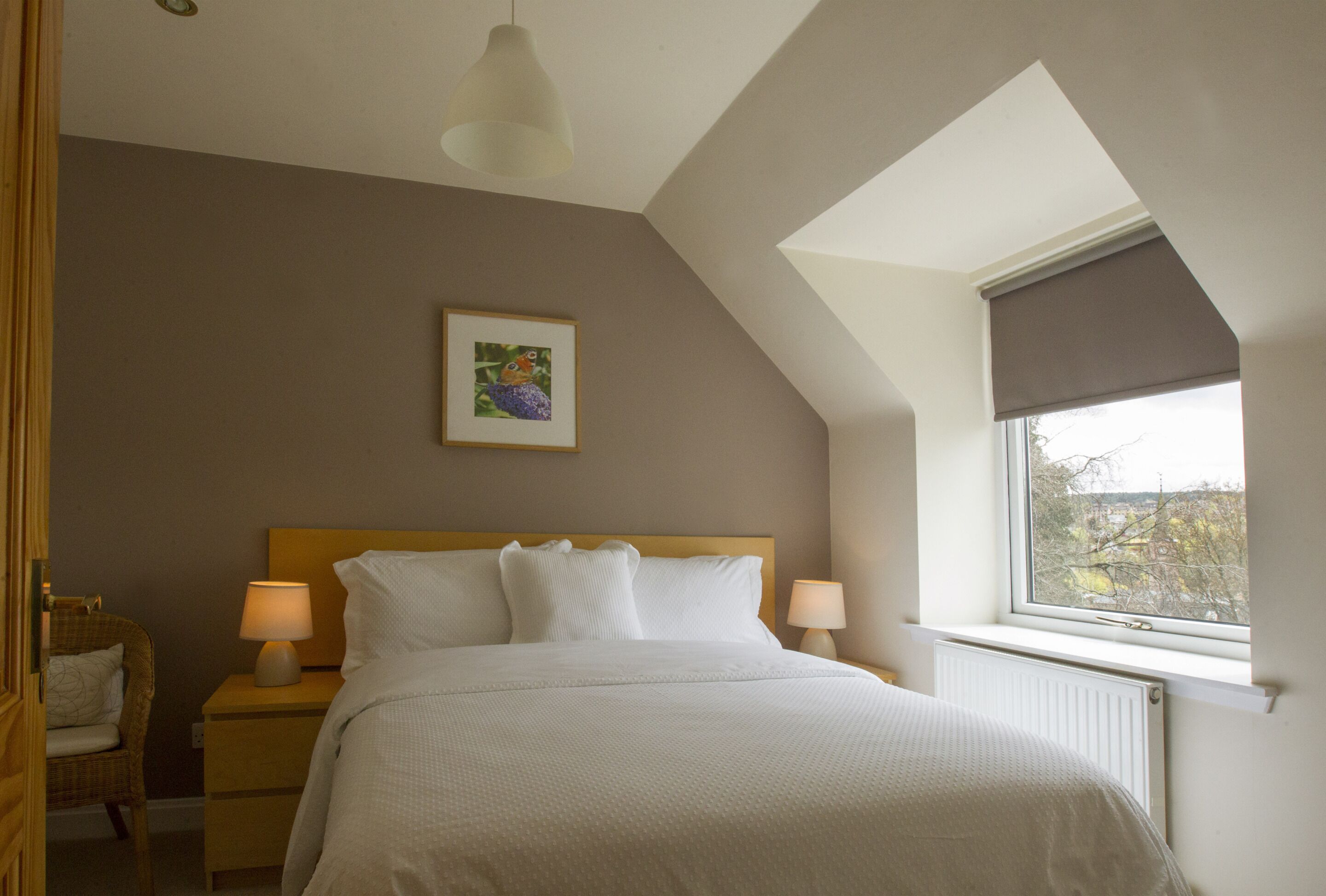 A typical double bedroom with oustanding views