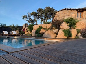 Outdoor pool, a heated pool - Charming sheepfold, panoramic view, heated swimming pool (Sotta)