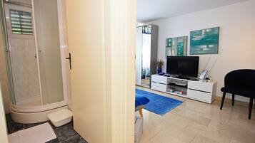 Appartement (One Bedroom Apartment with Terrace) | Salle de bain | Douche, serviettes fournies