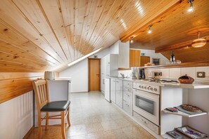 Casa de luna de miel, varias habitaciones (House Mavko Near Lake Cerknica) | Cocina privada | Refrigerador, horno, parrilla de estufa y cafetera y tetera 