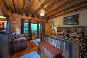 TV, fireplace, books - Mountain Cabin, Great Decks, WiFi, Pool Table, Ping Pong Table, & Foosball (Ferguson)