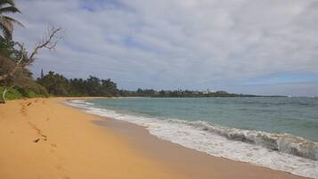 Enjoy a serene beachfront setting with access to the ocean and lush surroundings.
