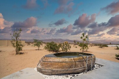 Private Hot Springs Rock tub and Medjool Cabin