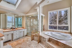 Bathtub, hair dryer, towels