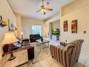 TV, table football, stereo