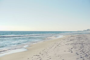 Beach nearby, sun loungers