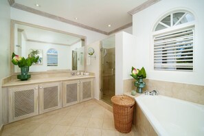 Bañera, secador de pelo, toallas