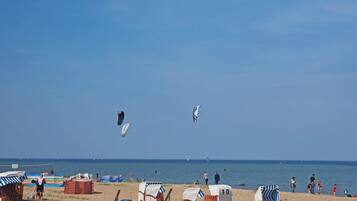 Beach nearby, sun loungers