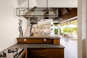 Microwave, coffee/tea maker, cookware/dishes/utensils - Contemporary Private Villa, 4 BR, Canggu With Staff (Canggu)