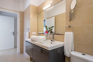 Ducha, secador de pelo y toallas