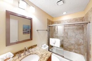 Hair dryer, towels - Inviting Condo with Shared Pool, High-Speed WiFi, and Central AC (Holmes Beach)