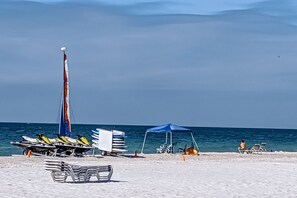 On the beach, beach towels