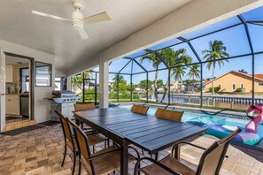 Outdoor dining - Mid-Century Vibe with Pool & Boat Dock  (Cape Coral)